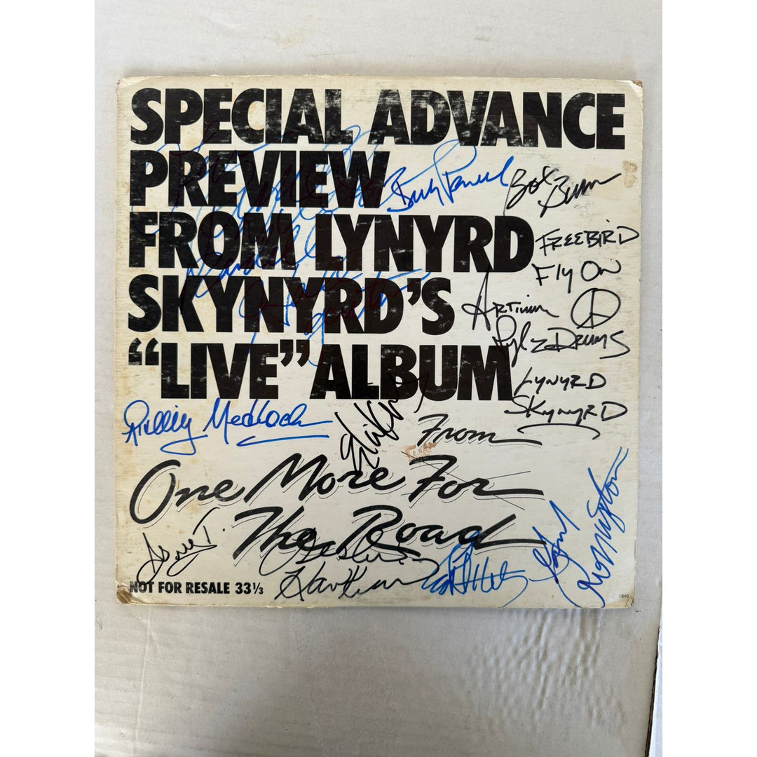 Lynyrd Skynyrd "One More From The Road" LP signed with proof.