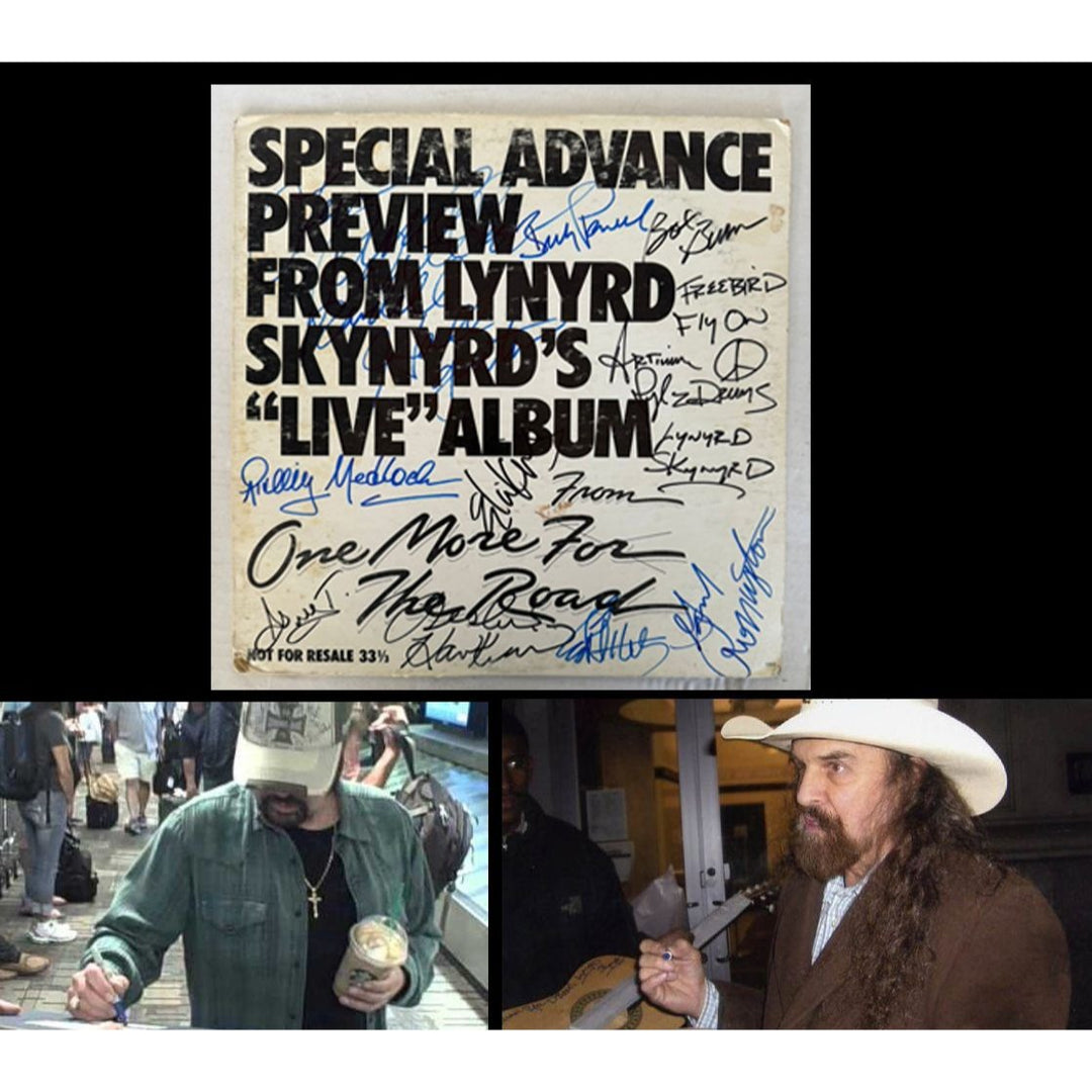 Lynyrd Skynyrd "One More From The Road" LP signed with proof.