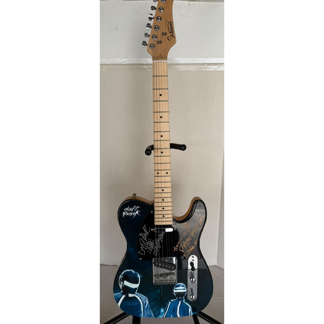 Daft Punk (Thomas Bangalter & Guy Manuel de Homem-Christo) signed with sketch on "One of a Kind" telecaster full size electric guitar $3499.