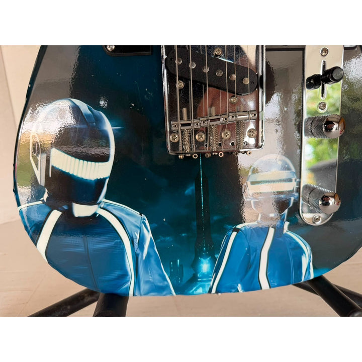 Daft Punk (Thomas Bangalter & Guy Manuel de Homem-Christo) signed with sketch on "One of a Kind" telecaster full size electric guitar $3499.