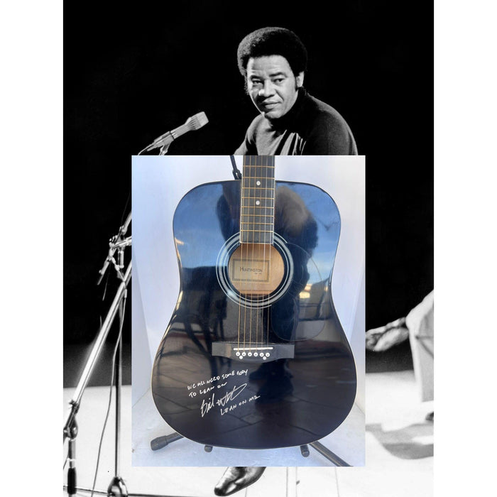 Bill Withers full size acoustic guitar signed with lyrics extremely rare