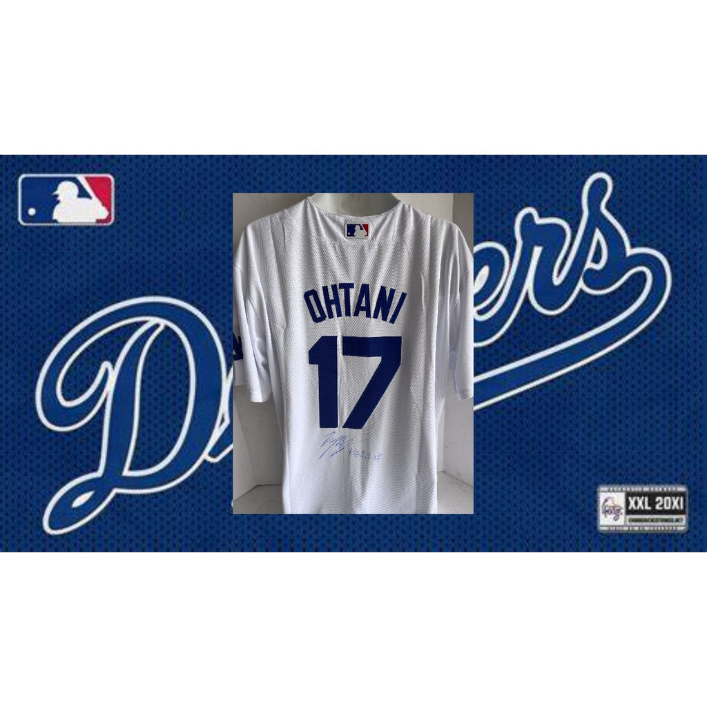 shohei ohtani Los Angeles Dodgers nike jersey signed in english and japanese with proof