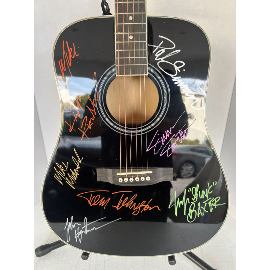 The Doobie Brothers Tom Johnston Patrick Simmons Michael McDonald Jeff "Skunk" Baxter and Keith Knudsen full size acoustic guitar signed