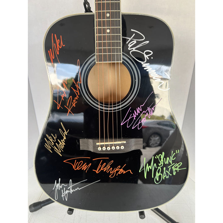 The Doobie Brothers Tom Johnston Patrick Simmons Michael McDonald Jeff "Skunk" Baxter and Keith Knudsen full size acoustic guitar signed