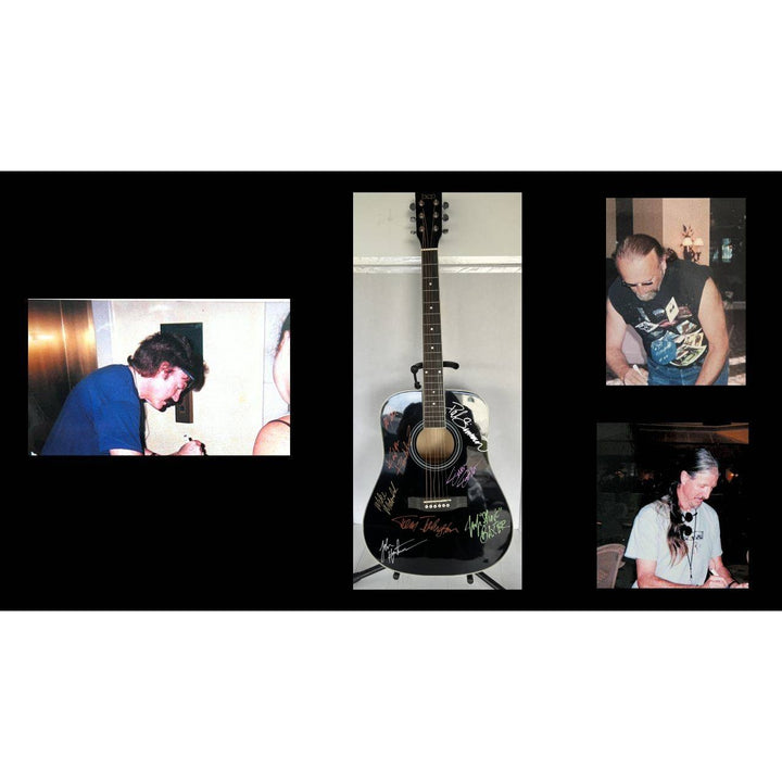 The Doobie Brothers Tom Johnston Patrick Simmons Michael McDonald Jeff "Skunk" Baxter and Keith Knudsen full size acoustic guitar signed