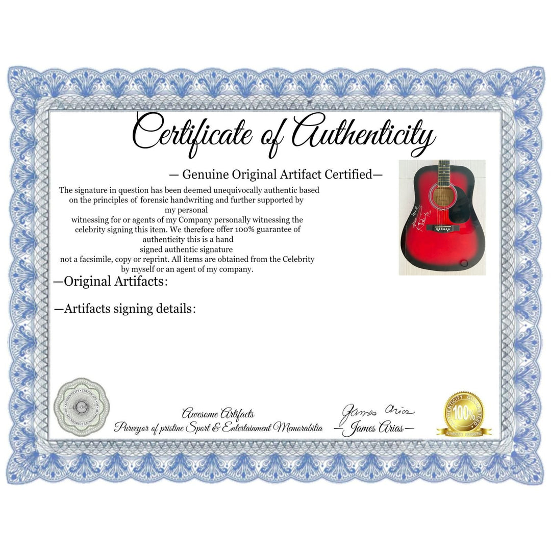 Leny Kravitz full size acoustic guitar signed with proof.