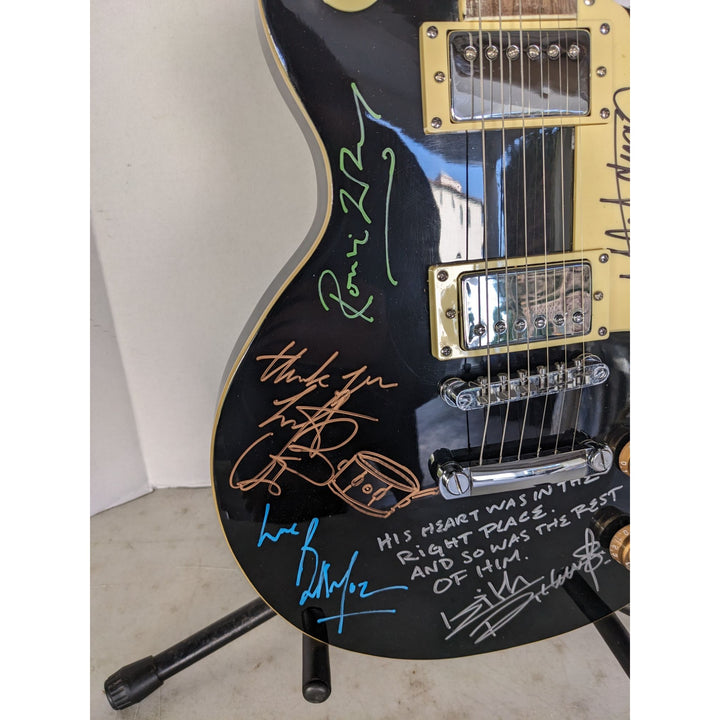 Rolling Stones les paul electric guitar signed by Mick, Keith, Charlie,Ronnie and Bill with lyrics and sketches incredible!