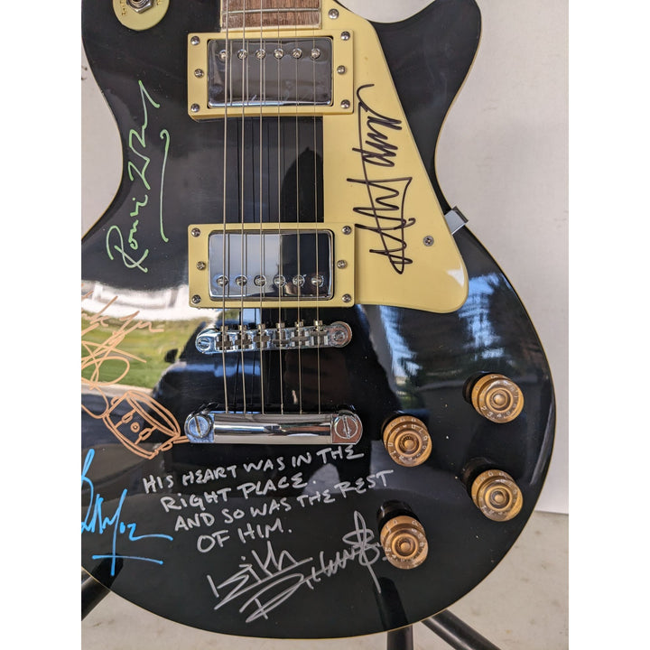 Rolling Stones les paul electric guitar signed by Mick, Keith, Charlie,Ronnie and Bill with lyrics and sketches incredible!