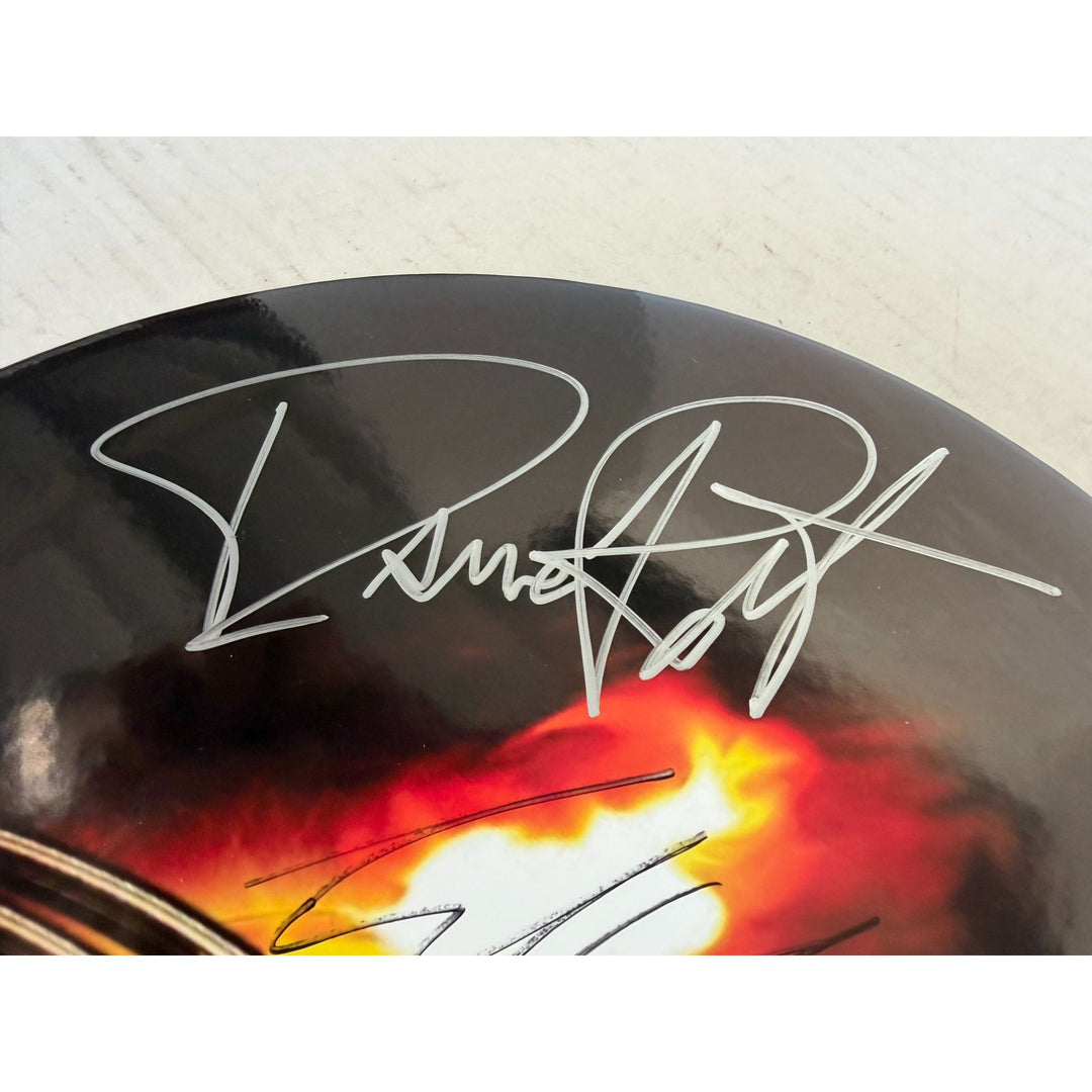 Van Halen David Lee Roth Sammy Hagar Eddie & Alex Van Halen MIchael Anthony one-of-a-kind drumhead signed with proof.