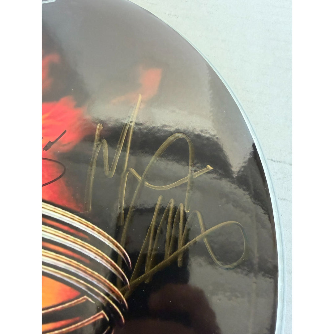 Van Halen David Lee Roth Sammy Hagar Eddie & Alex Van Halen MIchael Anthony one-of-a-kind drumhead signed with proof.