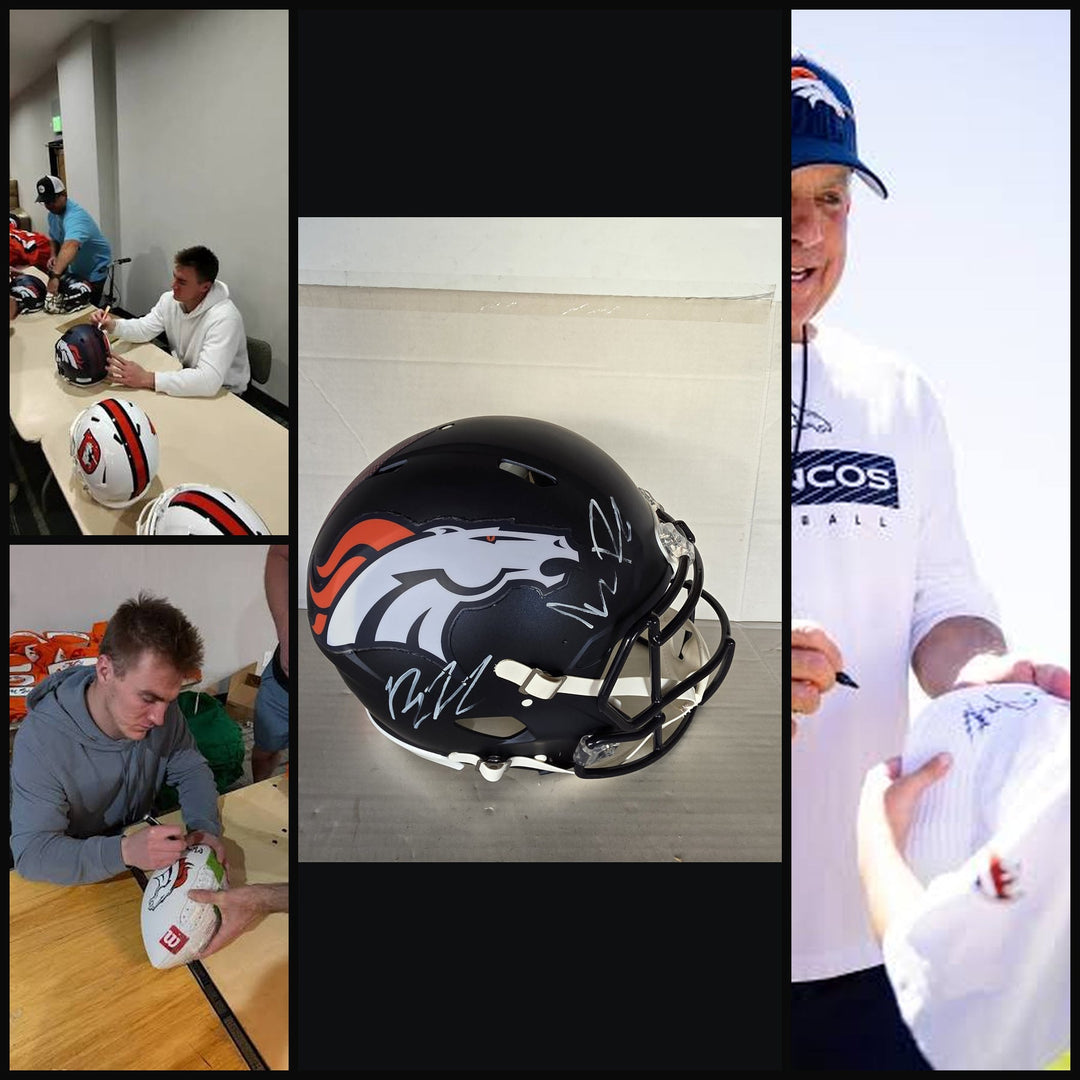 Signing-photo collage of original photographs and exact helmet #11