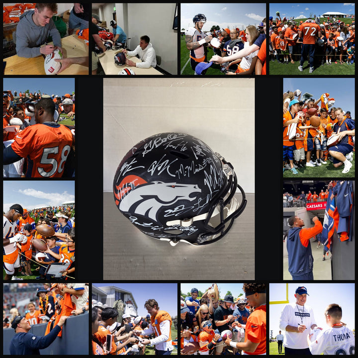 Signing-photo collage of original photographs and exact helmet #12