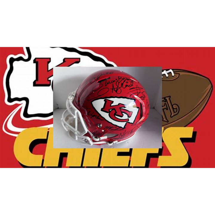 Patrick Mahomes Kansas City Chiefs Riddell authentic helmet 2024 team signed with proof