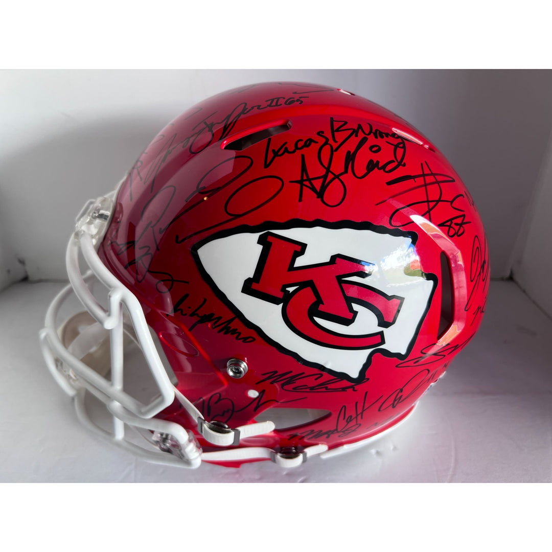 Patrick Mahomes Kansas City Chiefs Riddell authentic helmet 2024 team signed with proof