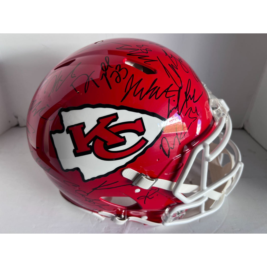 Patrick Mahomes Kansas City Chiefs Riddell authentic helmet 2024 team signed with proof