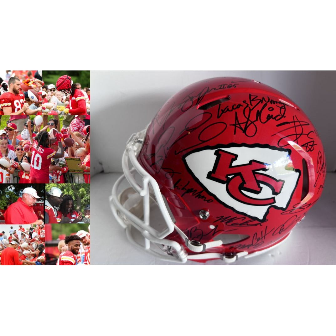 Patrick Mahomes Kansas City Chiefs Riddell authentic helmet 2024 team signed with proof