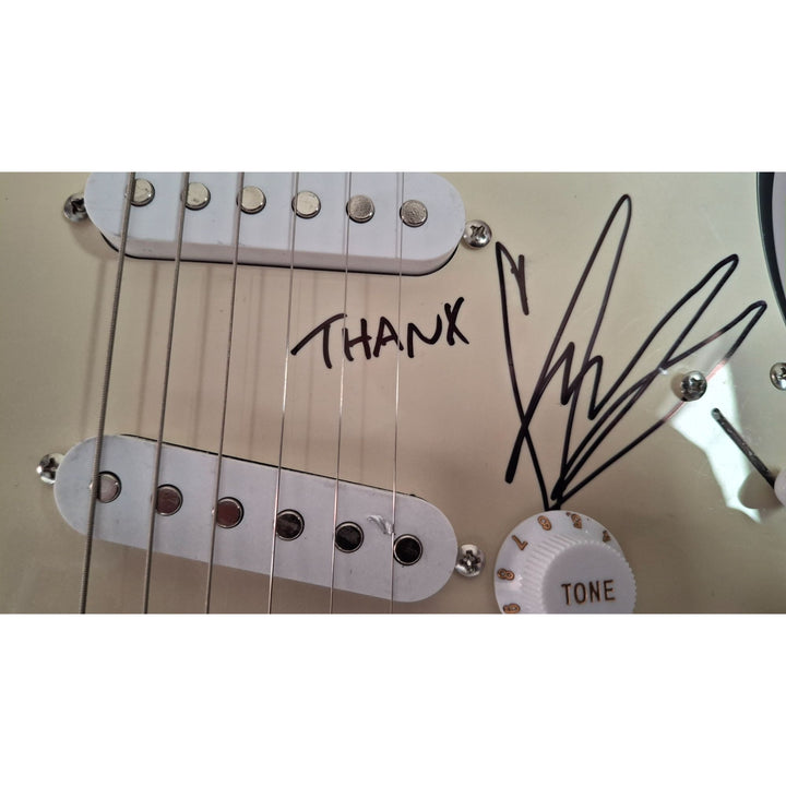 Chric Cornell Soundgarden & Eddie Vedder Pearl Jam, Fender Stratocaster electric guitar signed with proof