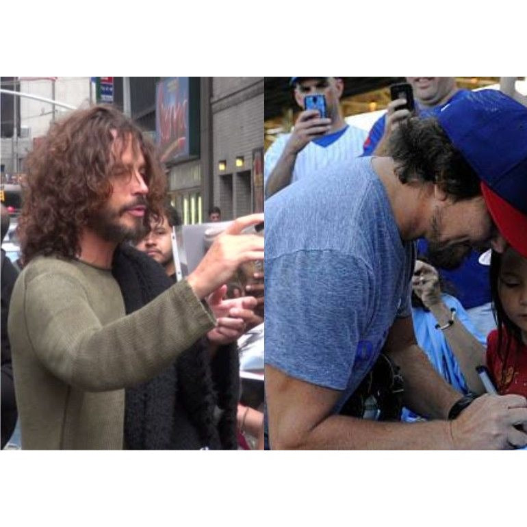 Chric Cornell Soundgarden & Eddie Vedder Pearl Jam, Fender Stratocaster electric guitar signed with proof