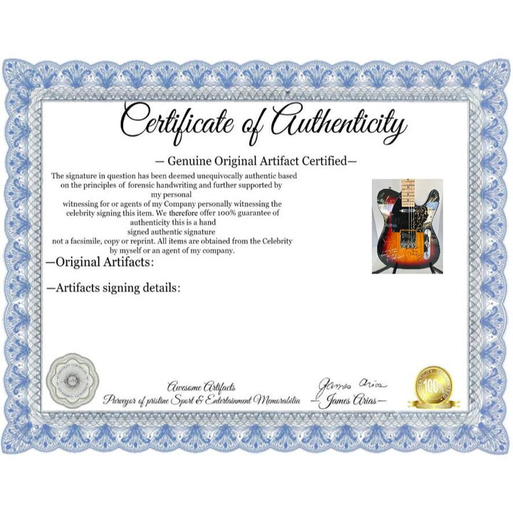 The Yardbirds Eric Clapton signed with sketch, Jimmy Page, Jeff Beck, Jim McCarthy and Chris Dreja electric guitar signed with proof