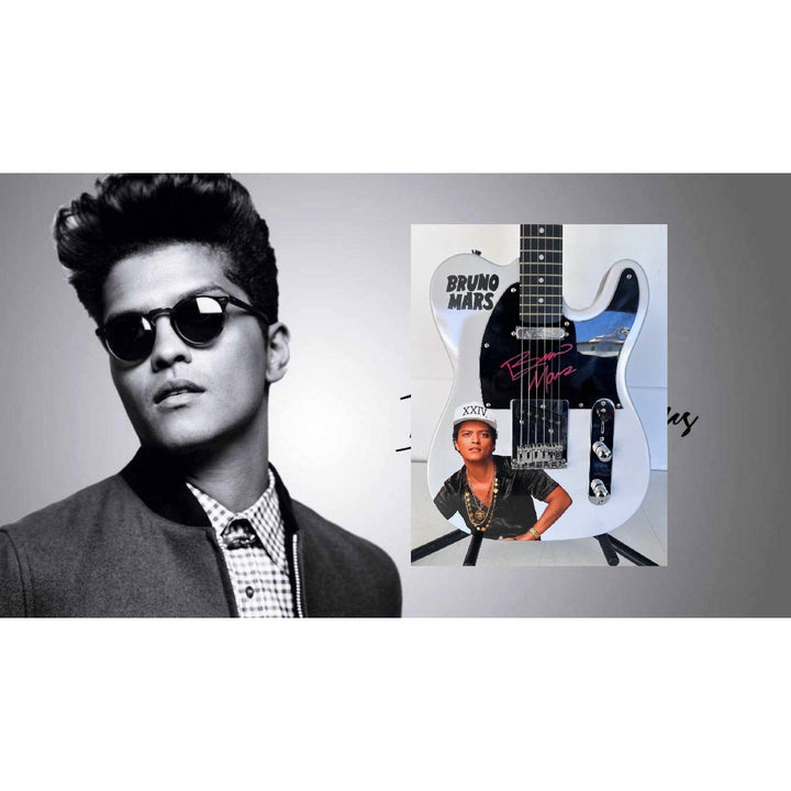 Bruno Mars "One of a Kind" telecaster full size electric guitar signed with proof.