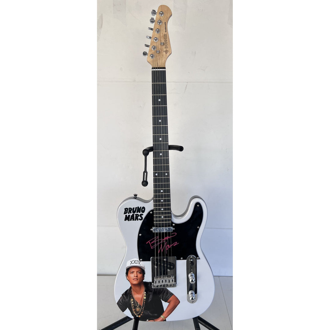 Bruno Mars "One of a Kind" telecaster full size electric guitar signed with proof.