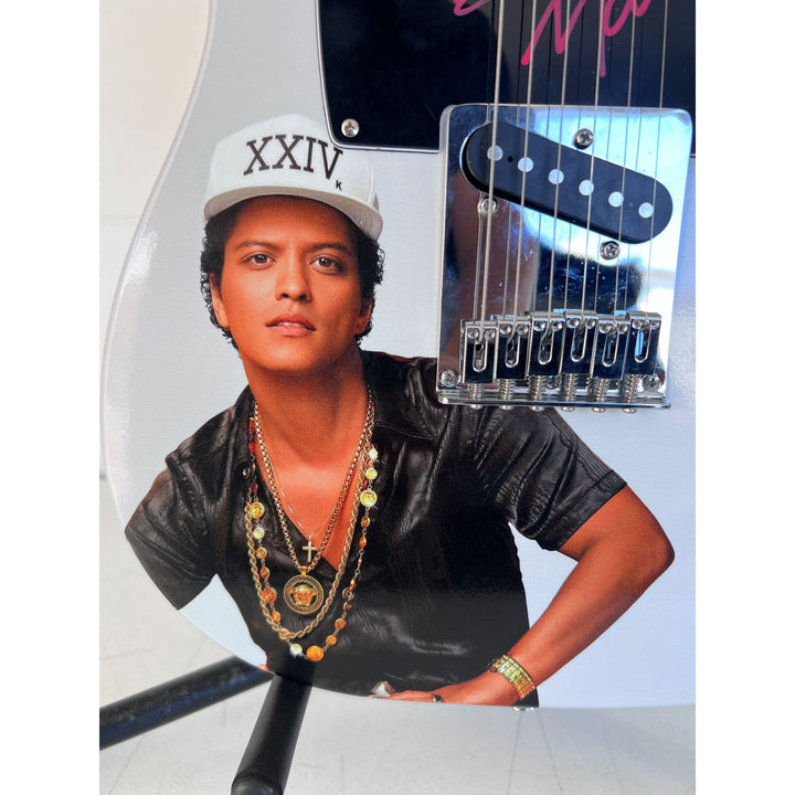 Bruno Mars "One of a Kind" telecaster full size electric guitar signed with proof.
