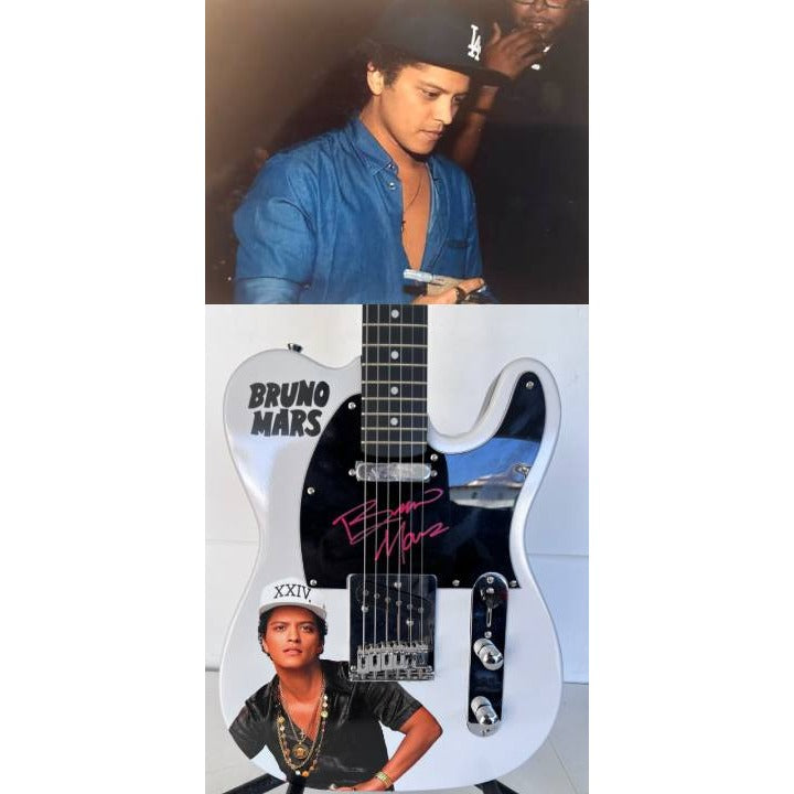 Bruno Mars "One of a Kind" telecaster full size electric guitar signed with proof.