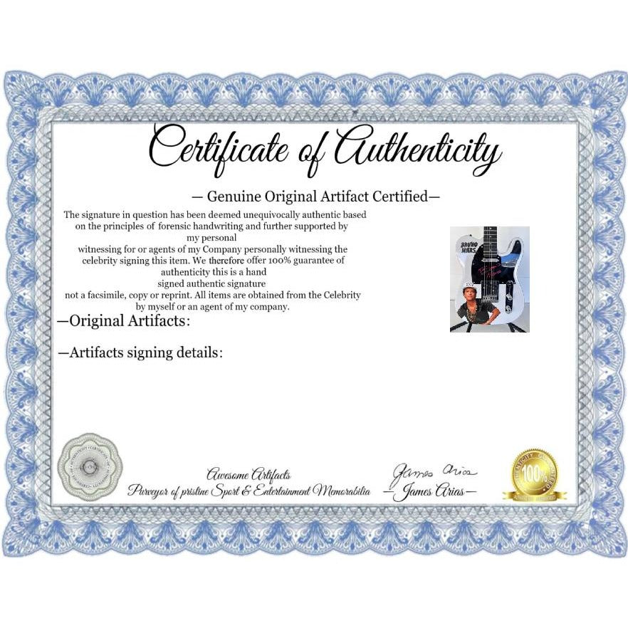 Bruno Mars "One of a Kind" telecaster full size electric guitar signed with proof.