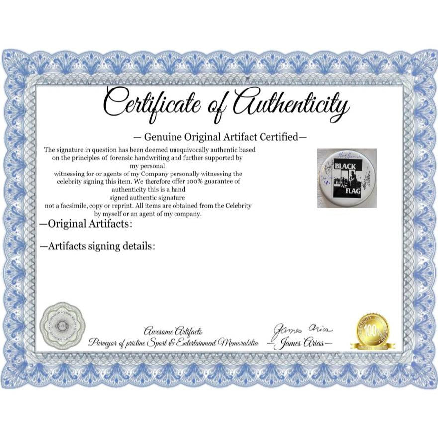 Henry Rollins and Black Flag 14-in one-of-a-kind drumhead signed with proof Awesome Artifacts