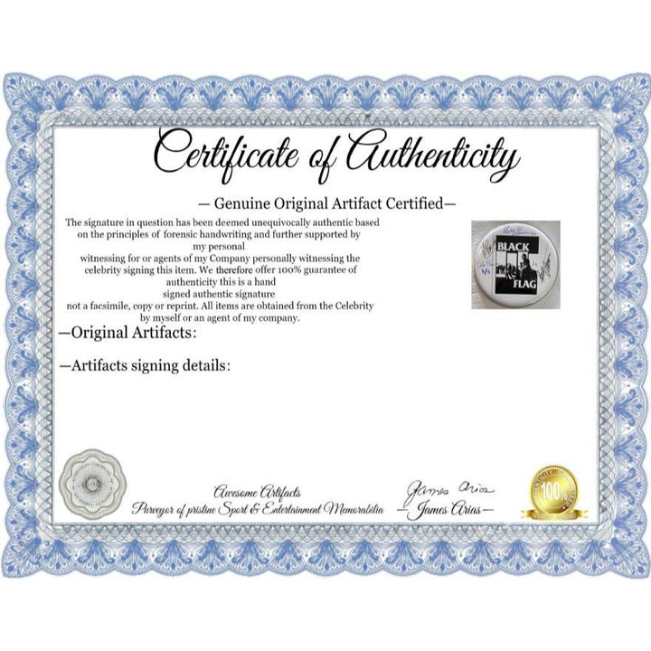 Henry Rollins and Black Flag 14-in one-of-a-kind drumhead signed with proof Awesome Artifacts