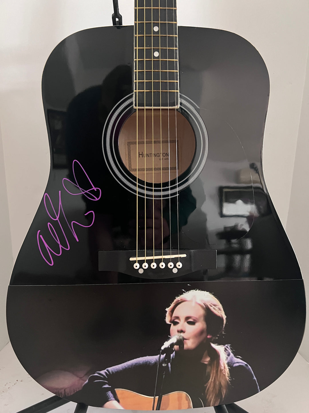 Adele Laurie Blue Adkins full size acoustic guitar signed with proof