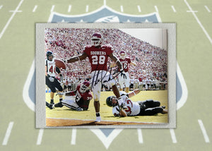 Adrian Peterson Oklahoma Sooners 8 by 10 photo signed