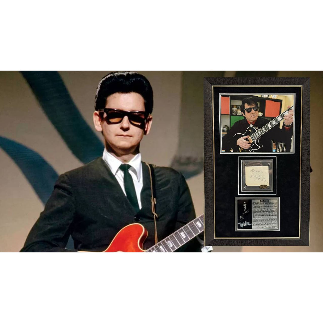 Roy Orbison vintage autograph book page signed with proof and museum quality frame 