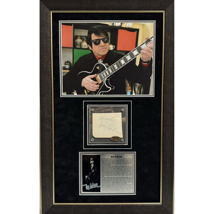 Roy Orbison vintage autograph book page signed with proof and museum quality frame 