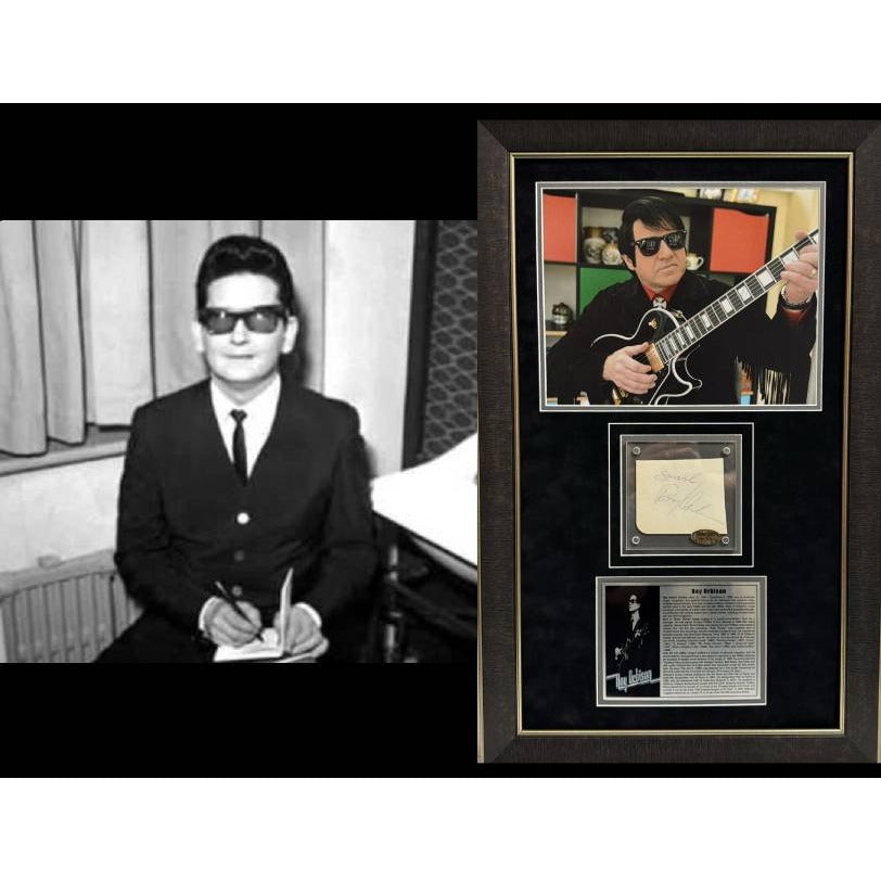 Roy Orbison vintage autograph book page signed with proof and museum quality frame 