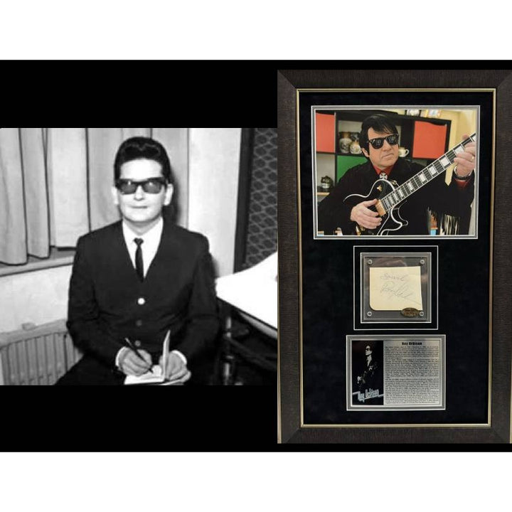 Roy Orbison vintage autograph book page signed with proof and museum quality frame 