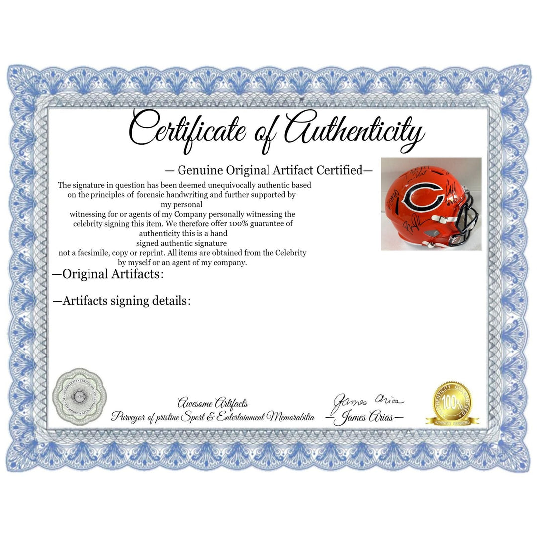 Chicago Bears Riddell full size helmet signed with proof