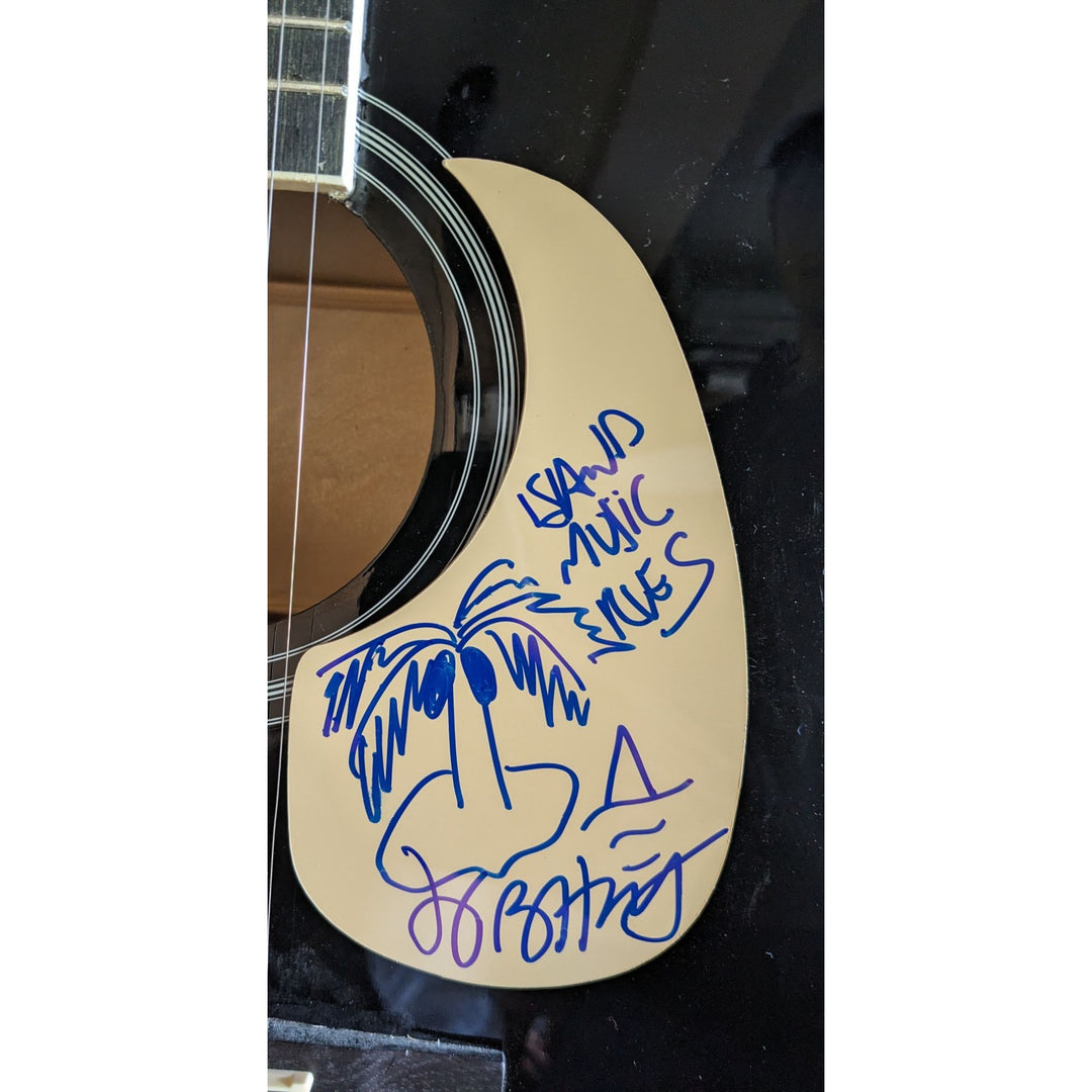 Jimmy Buffett 41' full size acoustic guitar signed with proof