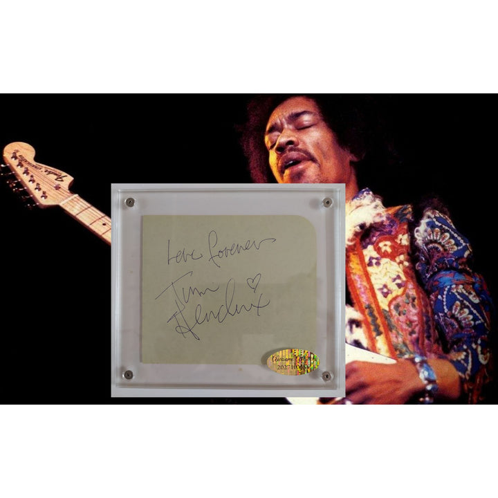 Jimi Hendrix autograph page book signed with inscription & photo proof