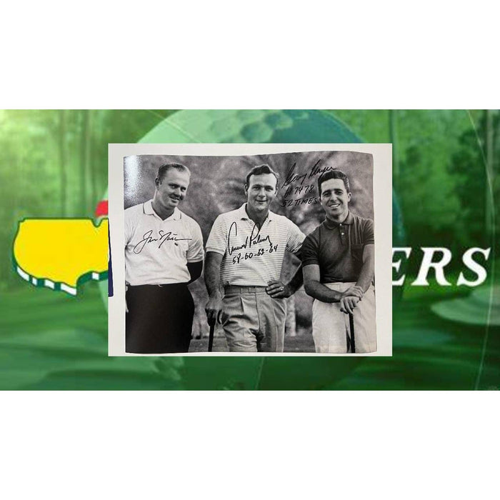 Arnold Palmer Jack Nicklaus Gary Player 11x14 photo signed with proof