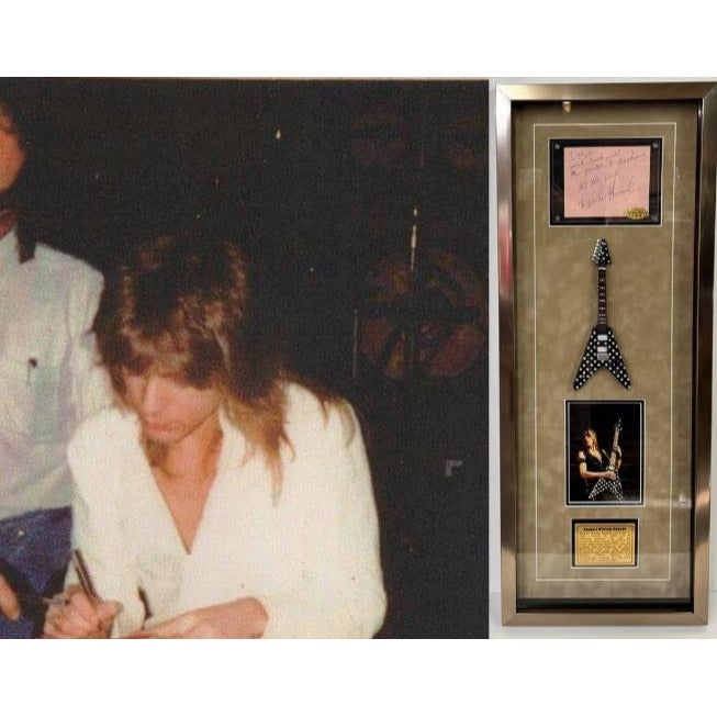 Randy Rhoads Quiet Riot hand inscribed and signed with proof & Museum quality frame Awesome Artifacts