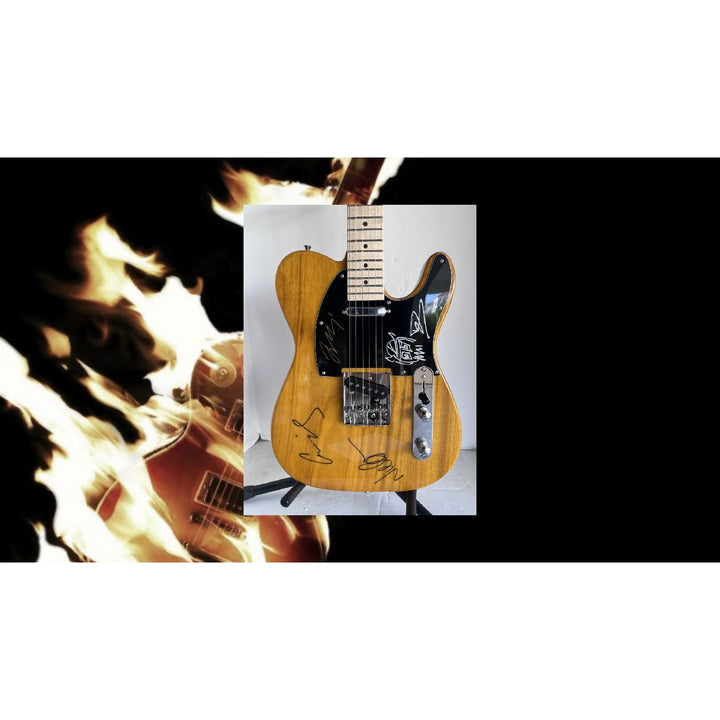 David grohl Taylor Hawkins the Foo Fighters Telecaster electric guitar signed with proof