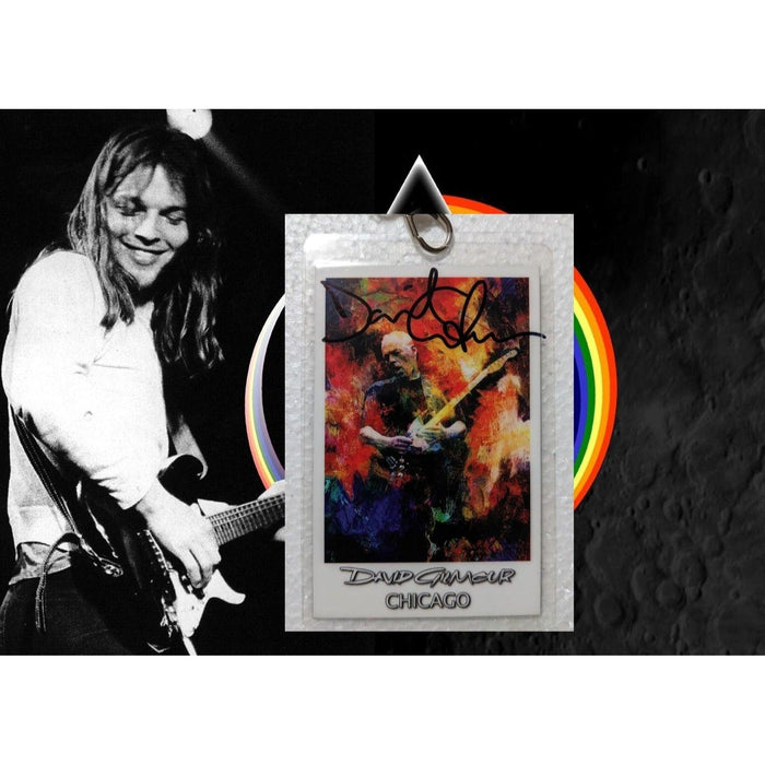David Gilmour of Pink Floyd VIP original vintage concert pass signed