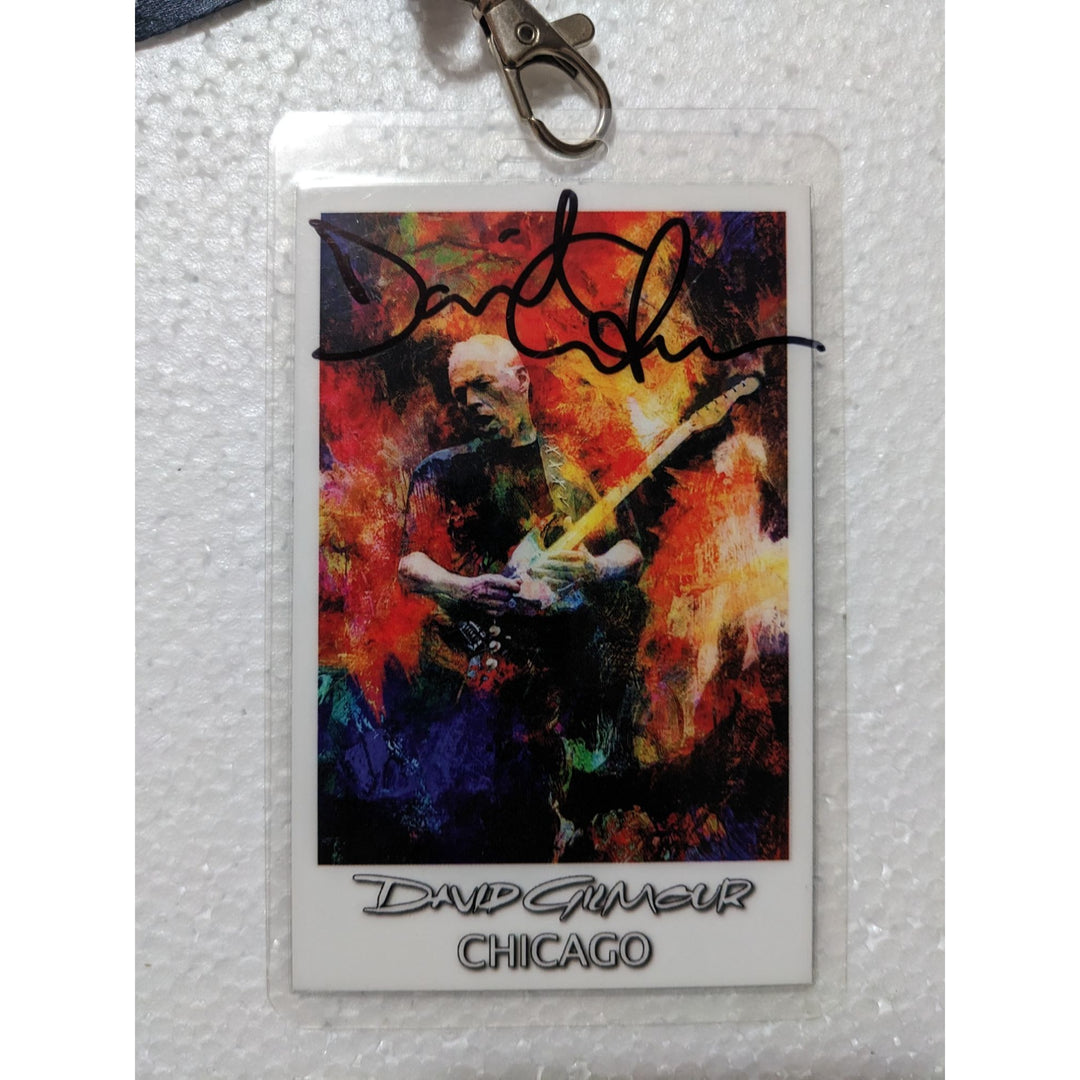 David Gilmour of Pink Floyd VIP original vintage concert pass signed