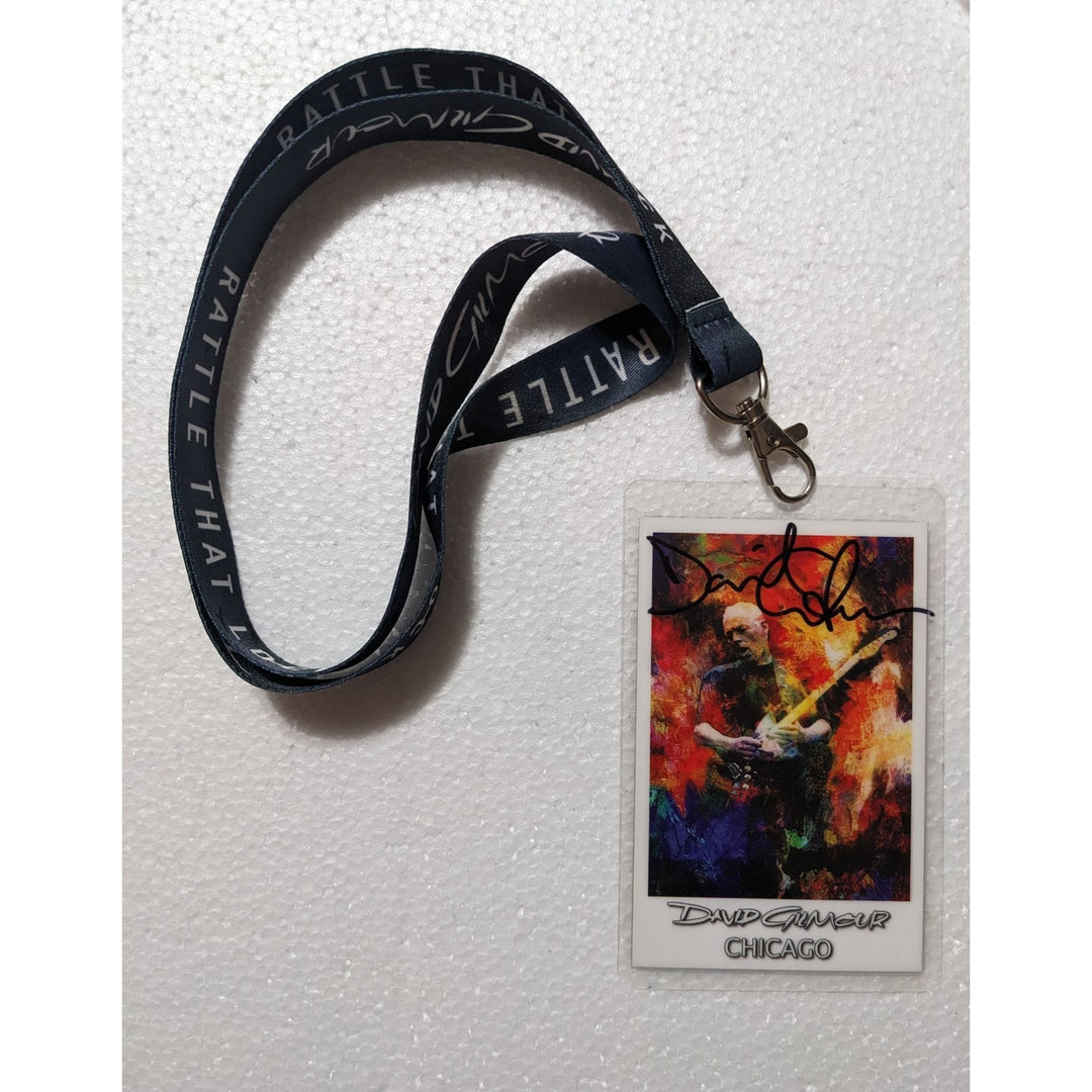 David Gilmour of Pink Floyd VIP original vintage concert pass signed