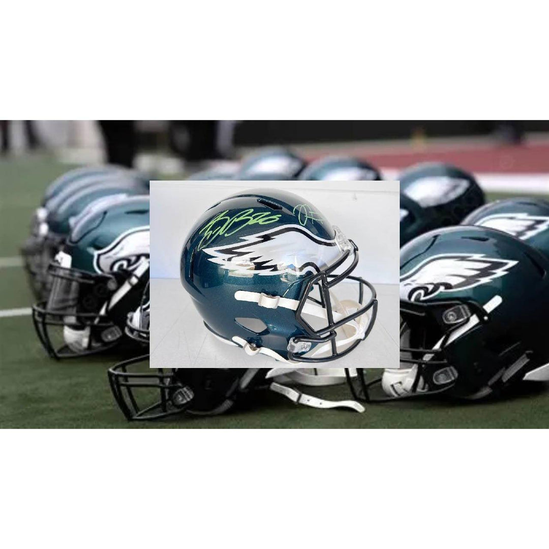 eagles motorcycle helmet Saquon Barkley, Jalen Hurts Philadelphia Eagles Speed Riddell replica
