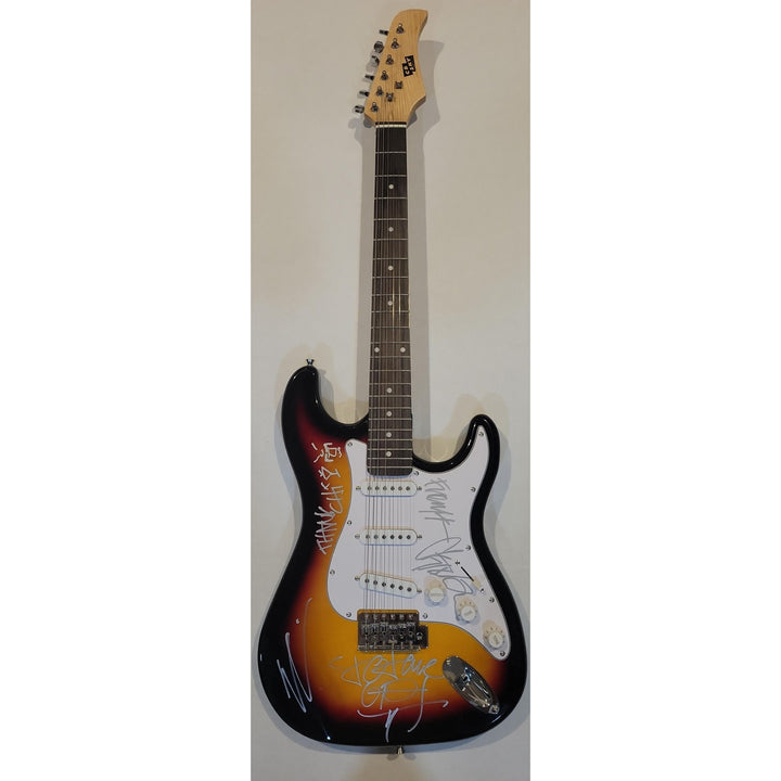 Deftones Chi Cheng Chino Moreno Stephen Carpenter Frank Delgado stratocaster electric guitar signed with proof.