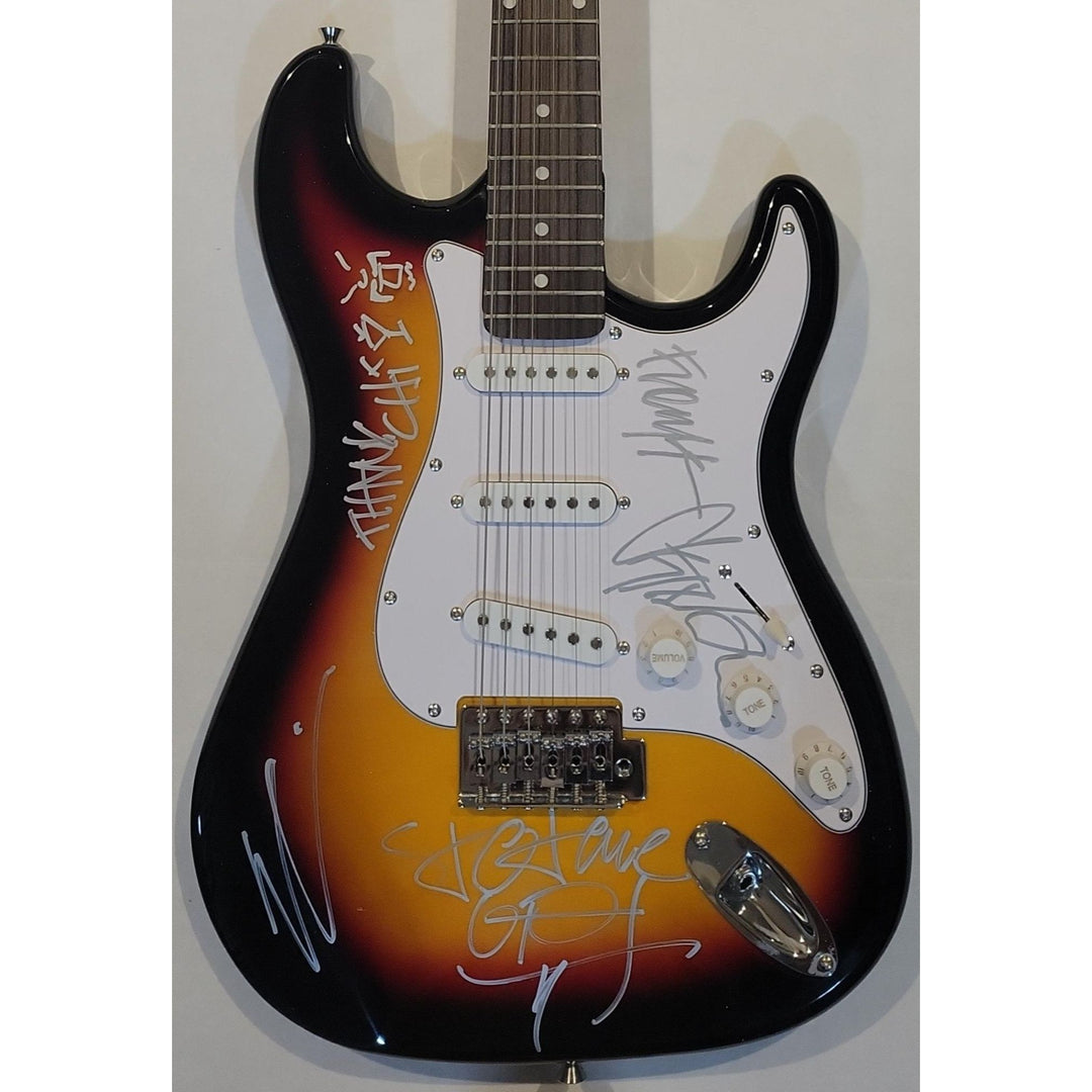 Deftones Chi Cheng Chino Moreno Stephen Carpenter Frank Delgado stratocaster electric guitar signed with proof.