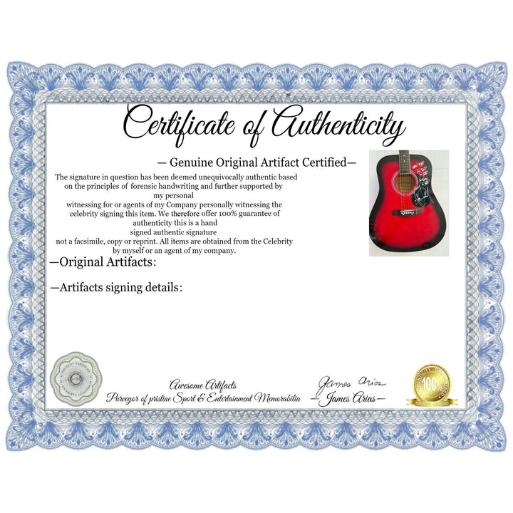 Michael Jackson "The King of Pop' one of a kind acoustic guitar signed with lyrics & proof.