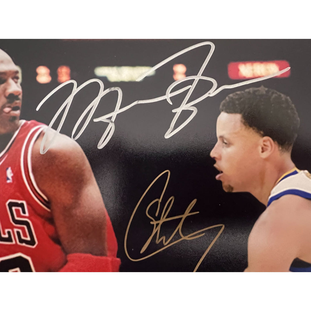 Michael Jordan and Steph Curry 8x10 photo signed with proof